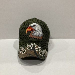 Embroidered Eagle Camouflage Cap Mesh Blue Ocean One Size Hat